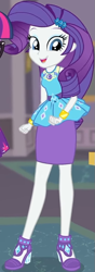 Size: 307x872 | Tagged: safe, imported from derpibooru, screencap, rarity, twilight sparkle, equestria girls, equestria girls series, school of rock, clothes, cropped, cute, dress, female, field trip, geode of shielding, gold, hairclip, high heels, looking down, magical geodes, museum, raribetes, shoes, skirt, smiling, waistband, wrist cuffs