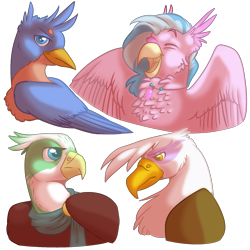 Size: 1800x1800 | Tagged: safe, artist:parrpitched, imported from derpibooru, gallus, gilda, greta, silverstream, griffon, hippogriff, bust, cute, diastreamies, gallabetes, gildadorable, gretadorable, headcanon, laughing, portrait, simple background, transparent background