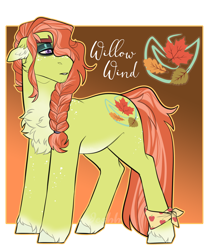 Size: 2500x3000 | Tagged: safe, artist:jeshh, imported from derpibooru, oc, oc only, oc:willow wind, earth pony, pony, high res, magical lesbian spawn, male, offspring, parent:applejack, parent:tree hugger, parents:treejack, solo, stallion