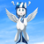 Size: 2958x2958 | Tagged: safe, artist:yinglongfujun, artist:yinglung, imported from derpibooru, oc, oc only, oc:flowing chalice, pegasus, pony, confused, flying, looking at you, question mark, solo