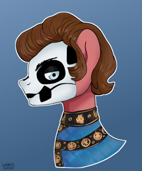 Size: 2000x2400 | Tagged: safe, artist:leslers, imported from derpibooru, pony, face paint, ghost (band), male, papa emeritus iv, ponified, popia, simple background, solo, white outline