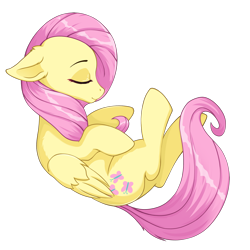 Size: 1600x1600 | Tagged: safe, artist:nathayro37, artist:ravenirik, imported from derpibooru, fluttershy, pegasus, pony, curled up, eyes closed, female, floppy ears, folded wings, lying down, mare, on side, simple background, sleeping, solo, transparent background, wings
