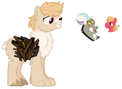 Size: 1024x746 | Tagged: safe, artist:pegasski, artist:sapphiretwinkle, imported from derpibooru, oc, hybrid, base used, draconequus hybrid, fluffy, interspecies offspring, magical gay spawn, male, offspring, parent:big macintosh, parent:discord, parents:discomac, pony hybrid, simple background, transparent background