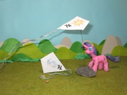 Size: 1024x769 | Tagged: safe, alternate version, artist:malte279, imported from derpibooru, princess celestia, starlight glimmer, craft, inequality sign, kite, kite flying, kites, sculpture, starch foam