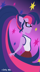 Size: 1500x2669 | Tagged: safe, artist:onlymeequestrian, imported from derpibooru, sci-twi, twilight sparkle, equestria girls, female, ponied up, ponytail, solo, wallpaper