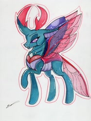 Size: 2435x3253 | Tagged: safe, artist:luxiwind, imported from derpibooru, pharynx, changedling, changeling, high res, prince pharynx, solo, traditional art