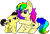 Size: 1280x866 | Tagged: safe, artist:rainbowtashie, imported from derpibooru, oc, oc only, oc:rainbow tashie, oc:tommy the human, alicorn, earth pony, pony, alicorn oc, australia, australian, brotherly love, child, colt, commissioner:bigonionbean, cute, cutie mark, daaaaaaaaaaaw, dawwww, female, horn, male, mare, nintendo 64, sibling, sibling love, siblings, simple background, sisterly love, sisters, teary eyes, transparent background, writer:bigonionbean