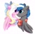 Size: 1388x1361 | Tagged: safe, artist:mirtash, imported from derpibooru, oc, oc only, oc:bay breeze, oc:cloud zapper, pegasus, pony, bow, clothes, heart, heart eyes, scarf, wingding eyes