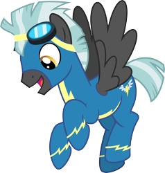 Size: 2850x3000 | Tagged: safe, artist:chainchomp2, imported from derpibooru, thunderlane, pegasus, pony, marks and recreation, .svg available, alternate versions at source, clothes, flying, goggles, high res, male, simple background, smiling, solo, stallion, transparent background, uniform, vector, wonderbolts, wonderbolts uniform