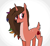 Size: 442x406 | Tagged: safe, artist:modocrisma, imported from derpibooru, oc, oc only, oc:redstone (modocrisma), deer, deer pony, hybrid, original species, pony, unicorn, unideer, blushing, chest fluff, cute, doe, dyed mane, ear fluff, eye clipping through hair, female, fluffy, gradient background, hair over one eye, highlights, looking back, minecraft, ms paint, pixel art, redesign, simple background, solo, spots, video game