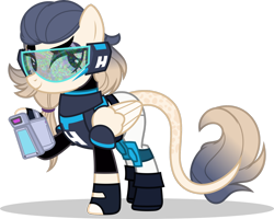 Size: 1280x1022 | Tagged: safe, artist:mlp-trailgrazer, imported from derpibooru, oc, oc only, oc:dolce disonanza, pegasus, pony, crossover, female, glitch techs, leonine tail, mare, simple background, solo, tail, transparent background