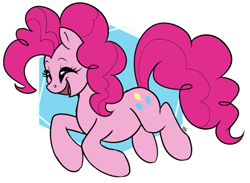 Size: 963x705 | Tagged: safe, artist:ali-selle, imported from derpibooru, pinkie pie, earth pony, pony, cute, eyes closed, female, mare, open mouth, smiling, solo, three quarter view