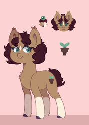 Size: 1000x1400 | Tagged: safe, artist:punlad, imported from derpibooru, oc, oc only, oc:short sprout, unicorn, chest fluff, cutie mark, ear fluff, female, full body, horn, markings, reference sheet, simple background, unicorn oc