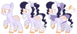 Size: 3451x1516 | Tagged: safe, artist:journeewaters, artist:luqella, imported from derpibooru, oc, oc:audra, pony, bow, clothes, female, hair bow, high res, mare, simple background, socks, striped socks, tail bow, transparent background