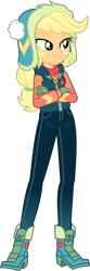 Size: 2000x6015 | Tagged: safe, artist:steyrrdash, imported from derpibooru, applejack, equestria girls, equestria girls series, holidays unwrapped, spoiler:eqg series (season 2), clothes, crossed arms, female, show accurate, simple background, solo, transparent background, vector, winter outfit