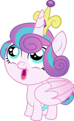Size: 1504x2449 | Tagged: safe, artist:cyanlightning, artist:spacekingofspace, edit, editor:slayerbvc, imported from derpibooru, vector edit, princess flurry heart, alicorn, pony, accessory theft, baby, baby pony, crown, diaper, female, filly, foal, jewelry, looking up, regalia, simple background, solo, transparent background, vector