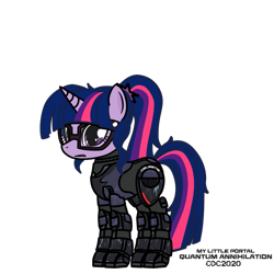 Size: 1024x1024 | Tagged: safe, artist:christiancerda, imported from derpibooru, sci-twi, twilight sparkle, unicorn, armor, glasses, my little portal, portal (valve), simple background, transparent background, unicorn twilight, vector