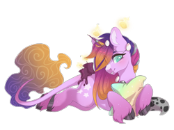 Size: 1881x1410 | Tagged: safe, artist:shady-bush, imported from derpibooru, oc, oc only, original species, scented pony, closed species, female, mare, pillow, prone, simple background, solo, transparent background