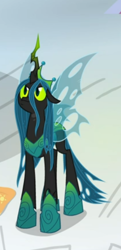 Size: 274x564 | Tagged: safe, imported from derpibooru, screencap, queen chrysalis, changeling, changeling queen, the ending of the end, cropped, female, looking up, solo, ultimate chrysalis