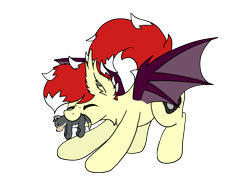Size: 2844x2202 | Tagged: safe, artist:aaathebap, imported from derpibooru, oc, oc only, oc:aaaaaaaaaaa, bat pony, pony, bat pony oc, cute, happy, male, plushie, simple background, solo, tail, tail wag, transparent background