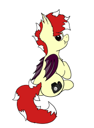 Size: 2104x2859 | Tagged: safe, artist:aaathebap, imported from derpibooru, oc, oc:aaaaaaaaaaa, bat pony, pony, bat wings, butt, folded wings, looking back, male, plot, simple background, sitting, solo, stallion, tail, transparent background, wings