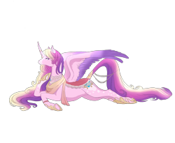 Size: 3300x2700 | Tagged: safe, artist:t3ssrina, imported from derpibooru, princess cadance, alicorn, pony, cloak, clothes, coat markings, colored wings, curved horn, dappled, facial markings, female, hoof shoes, horn, horn jewelry, jewelry, mare, multicolored wings, prone, redesign, scarf, simple background, solo, star (coat marking), tail jewelry, transparent background, wings