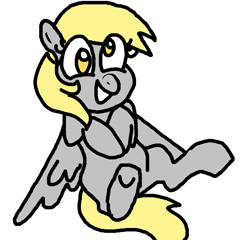 Size: 1084x1040 | Tagged: safe, artist:smirk, imported from derpibooru, derpy hooves, pegasus, pony, cute, female, mare, ms paint, simple background, smiling, solo, white background