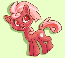 Size: 849x755 | Tagged: safe, artist:avui, imported from derpibooru, oc, oc only, oc:strawberryswirl, pony, big eyes, cute, earth pony oc, solo, tongue out