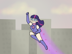 Size: 1000x750 | Tagged: safe, artist:amilyta, imported from derpibooru, twilight sparkle, human, humanized, magic gaia, superhero