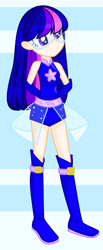 Size: 1157x2797 | Tagged: safe, artist:katnekobase, artist:kinkydoodle, artist:thieeur-nawng, imported from derpibooru, twilight sparkle, human, equestria girls, abstract background, base used, clothes, female, gloves, human coloration, humanized, long gloves, magic gaia, mask, smiling, solo, superhero