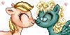 Size: 100x50 | Tagged: safe, artist:avui, imported from derpibooru, oc, oc only, oc:sylke, oc:vanillatwirl, animated, avatar, couple, icon, nuzzling, simple background, transparent background