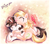 Size: 1700x1500 | Tagged: safe, artist:avui, imported from derpibooru, oc, oc only, oc:magical seven, oc:vanilla twirl, earth pony, pony, unicorn, brush, brushing, couple, female, hairbrush, licking, love, male, straight, tongue out