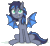 Size: 742x679 | Tagged: safe, artist:whateverbender, edit, imported from derpibooru, part of a set, oc, oc only, oc:midnight aegis, bat pony, pony, animated, cropped, cute, explicit source, frame by frame, gif, loop, male, perfect loop, simple background, smiling, solo, stallion, transparent background, ych result