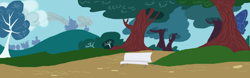 Size: 5503x1706 | Tagged: safe, artist:bleukettu, imported from derpibooru, bench, no pony, park, resource, tree, vector