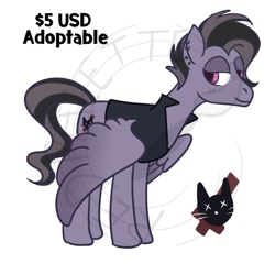 Size: 1280x1280 | Tagged: safe, artist:redpalette, imported from derpibooru, oc, oc only, pegasus, adoptable, clothes, emo, freckles, goth, jacket, male, punk, stallion, tall