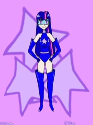 Size: 400x534 | Tagged: safe, artist:nolava3120, imported from derpibooru, twilight sparkle, human, boots, humanized, magic gaia, shoes, superhero, thigh boots