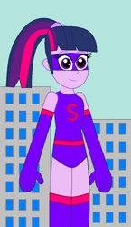 Size: 660x1140 | Tagged: safe, artist:eli-j-brony, imported from derpibooru, twilight sparkle, human, equestria girls, boots, clothes, leotard, magic gaia, sci-titan, shoes, superhero, thigh boots