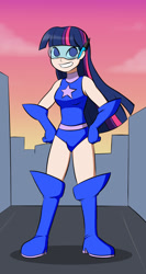 Size: 800x1500 | Tagged: safe, artist:mew-me, imported from derpibooru, twilight sparkle, human, hand on hip, hands on hip, humanized, magic gaia, superhero