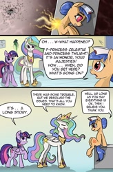 Size: 1280x1949 | Tagged: safe, artist:candyclumsy, imported from derpibooru, princess celestia, twilight sparkle, oc, alicorn, comic:curse and madness, comic, mlpcam, nurse, twilight sparkle (alicorn)