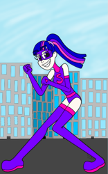 Size: 413x661 | Tagged: safe, artist:creepyendly, imported from derpibooru, sci-twi, twilight sparkle, human, equestria girls, boots, human coloration, magic gaia, sci-titan, shoes, superhero, thigh boots