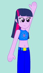 Size: 669x1140 | Tagged: safe, artist:eli-j-brony, imported from derpibooru, twilight sparkle, human, equestria girls, magic gaia, waving