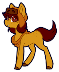 Size: 1585x1915 | Tagged: dead source, safe, artist:mcwolfity, imported from derpibooru, oc, oc only, oc:pumpkin spice, earth pony, pony, clothes, colored hooves, earth pony oc, hat, scarf, simple background, solo, transparent background