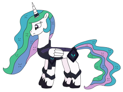 Size: 2876x2153 | Tagged: safe, artist:supahdonarudo, imported from derpibooru, princess celestia, alicorn, fanfic:revenge of the storm king, armor, concept, fanfic art, gladiator, horn, horn ring, magic suppression, simple background, storm king's emblem, transparent background, warrior, warrior celestia