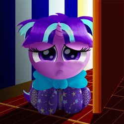 Size: 3072x3072 | Tagged: safe, artist:spellboundcanvas, imported from derpibooru, starlight glimmer, pony, unicorn, bow, cute, daaaaaaaaaaaw, door, female, filly, filly starlight glimmer, footed sleeper, glimmerbetes, hnnng, sad, sadlight glimmer, scared, solo, spellboundcanvas is trying to murder us, weapons-grade cute, younger