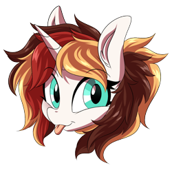 Size: 1200x1200 | Tagged: safe, artist:ask-colorsound, imported from derpibooru, oc, oc only, oc:scarlet serenade, pony, unicorn, :p, emoticon, female, head only, mare, simple background, solo, tongue out, transparent background