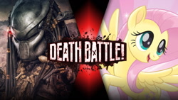 Size: 1280x720 | Tagged: safe, edit, imported from derpibooru, fluttershy, pegasus, death battle, exploitable meme, logo, logo edit, meme, my little pony, predator, story in the source, story included, template