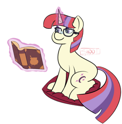 Size: 780x792 | Tagged: safe, artist:shooting star, imported from derpibooru, moondancer, pony, unicorn, book, canon, female, magic, pillow, solo