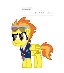 Size: 1080x1242 | Tagged: safe, artist:chespinfan, imported from derpibooru, spitfire, pegasus, pony, clothes, female, frown, glasses, mare, requested art, simple background, solo, uniform, whistle, white background, wonderbolts dress uniform