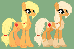 Size: 682x456 | Tagged: safe, artist:froggers1995, imported from derpibooru, applejack, earth pony, pony, leak, spoiler:g5, applejack (g5 concept leak), applejack (g5), coat markings, female, g5, g5 concept leak style, g5 concept leaks, hooves, mare, redesign, simple background, solo