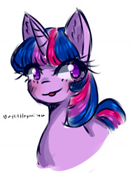 Size: 1280x1697 | Tagged: safe, artist:mylittleyuri, artist:twi-shys, imported from derpibooru, twilight sparkle, pony, :3, blushing, cute, ear fluff, female, mare, no pupils, open mouth, simple background, solo, twiabetes, white background